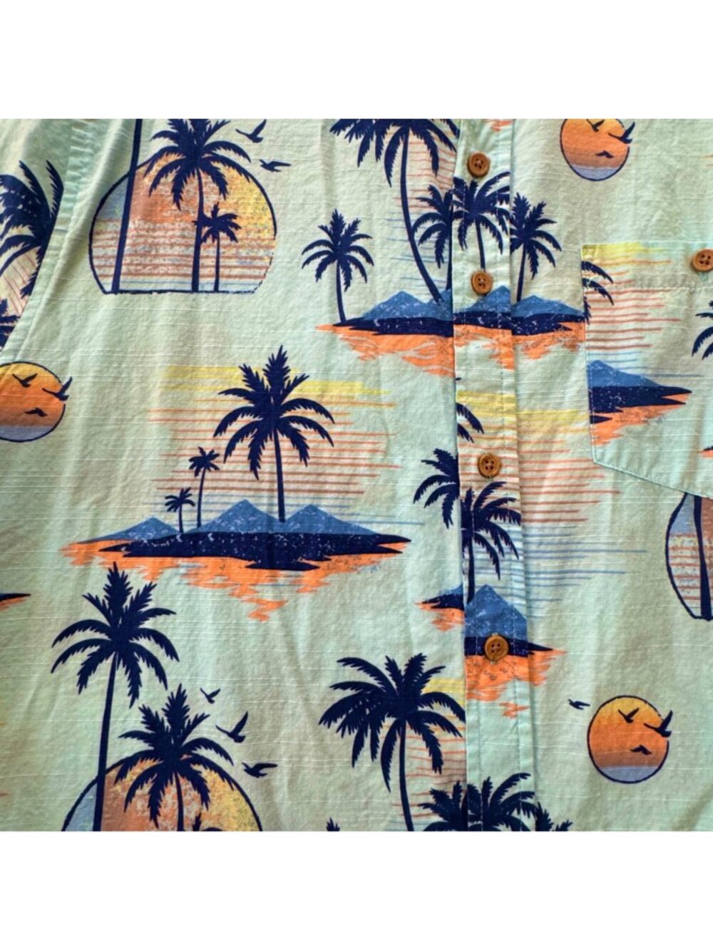 Ocean Pacific Men's XL Shirt Hawaiian Short-Sleeve Button Front Beach Surfer - Picture 4 of 8